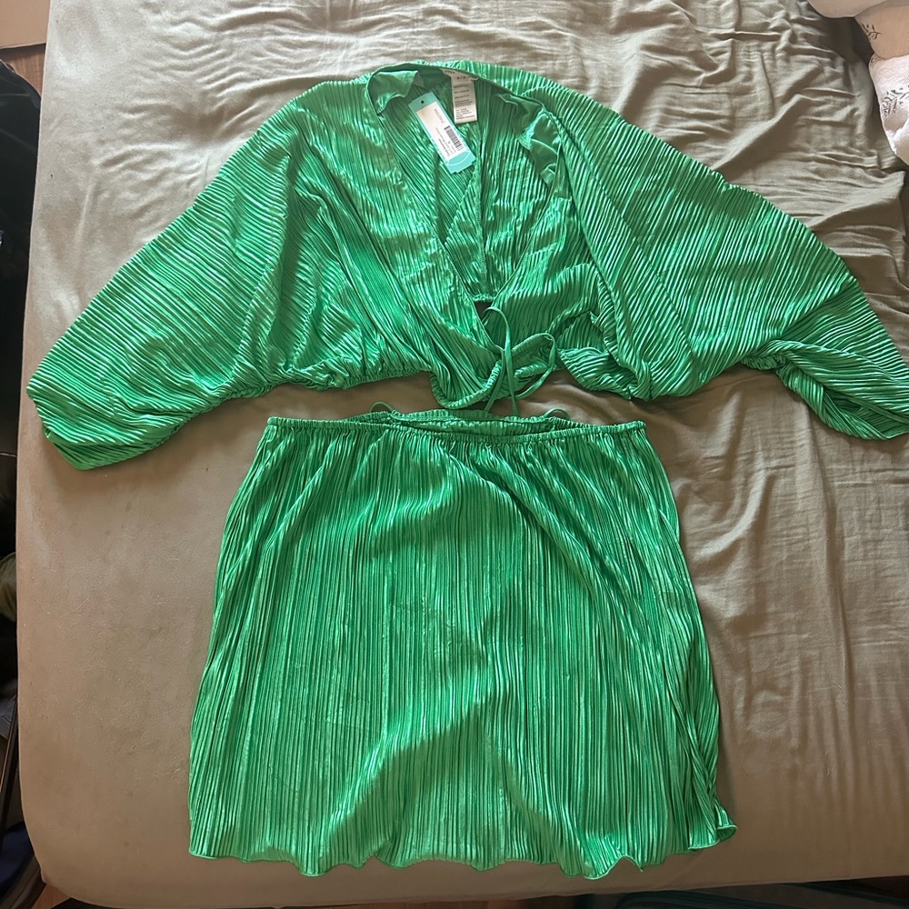 Good American from Stitch fix Lisi Cutout Woven Dress in Green